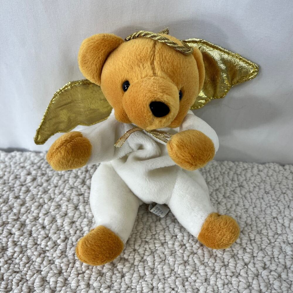 Dan Dee Ashley Angel Teddy Bear Plush Stuffed Animal Halo Wings 8" Small Vintage